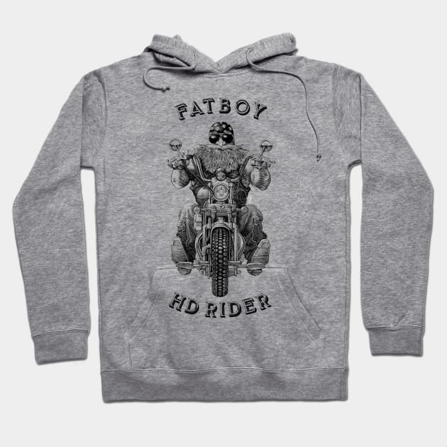 MOTORCYCLE BIKE RIDER - FATBOY RIDER Hoodie by Pannolinno